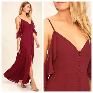 Lulus You Found Me Maxi Dress Burgundy